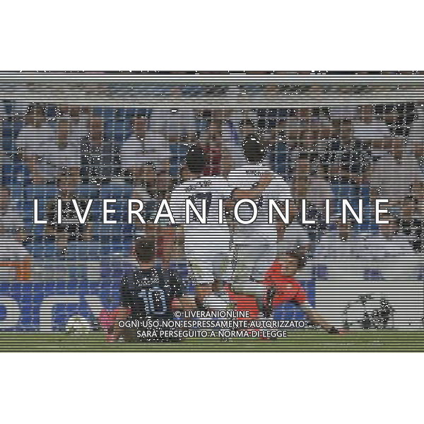 Manchester City\'s Dzeko goal during Champions League match on september 18th 2012. Photo: Cesar Cebola / ALFAQUI /AGENZIA ALDO LIVERANI SAS - ITALY ONLY - EDITORIAL USE ONLY REAL MADRID - MANCHESTER CITY CHAMPIONS LEAGUE 18/09/2012