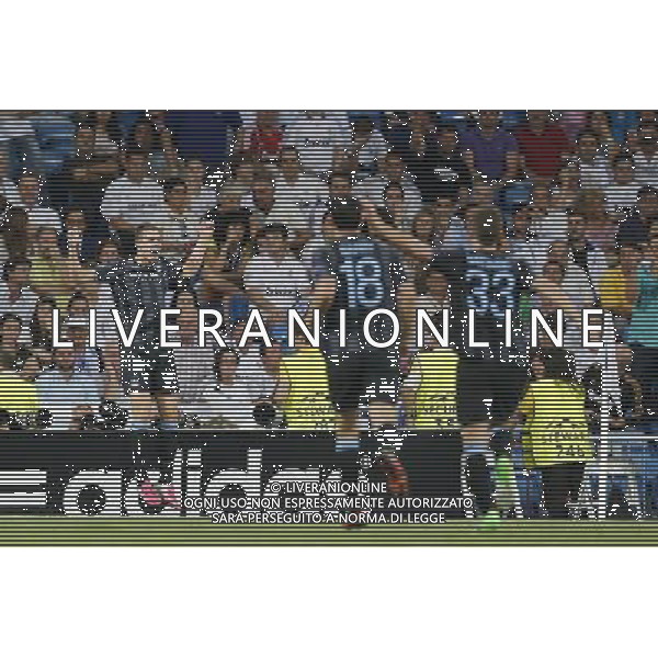 Manchester City\'s Dzeko goal during Champions League match on september 18th 2012. Photo: Cesar Cebola / ALFAQUI /AGENZIA ALDO LIVERANI SAS - ITALY ONLY - EDITORIAL USE ONLY REAL MADRID - MANCHESTER CITY CHAMPIONS LEAGUE 18/09/2012