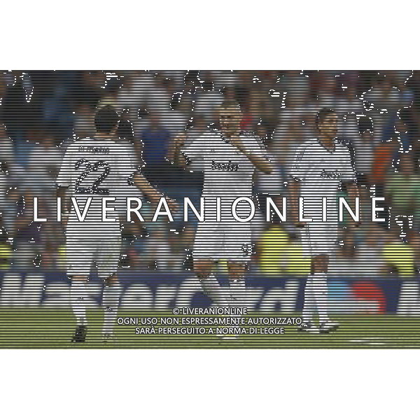 Real Madrid\'s Karim Benzema goal during Champions League match on september 18th 2012. Photo: Cesar Cebola / ALFAQUI /AGENZIA ALDO LIVERANI SAS - ITALY ONLY - EDITORIAL USE ONLY REAL MADRID - MANCHESTER CITY CHAMPIONS LEAGUE 18/09/2012