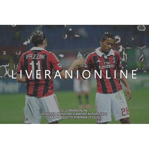 UEFA Champions League - 1Á giornata fase a gironi Gruppo C Milano 18-09-2012 Milan - Anderlecht nella foto: Giampaolo Pazzini (Milan) a SX e Urby Emanuelson (Milan) foto Roberto Garavaglia - ag. Aldo Liverani sas