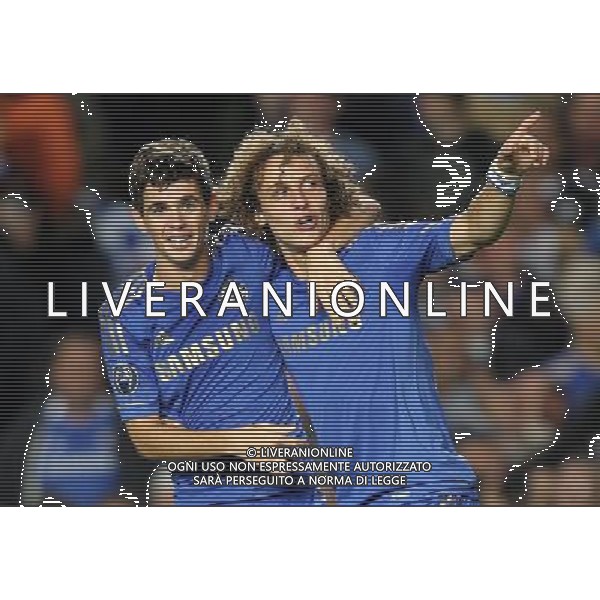 Chelsea\'s Oscar celebrates scoring his sides first goal 1-0 Football - UEFA Champions League Group E - Chelsea v Juventus - Wednesday 19th September 2012 - Stamford Bridge - London © CameraSport - 43 Linden Ave. Countesthorpe. Leicester. England. LE8 5PG - Tel: +44 (0) 116 277 4147 - admin@camerasport.com - www.camerasport.com AG ALDO LIVERANI S A S ONLY ITALY