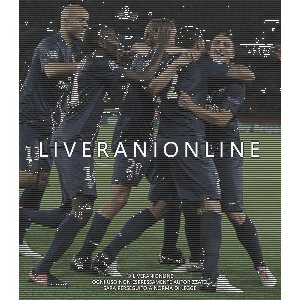 UEFA Champions League 2012/2013 Gruppo A Parigi - 18.09.2012 Paris Saint Germain-Dinamo Kiev Nella Foto:Esultanza Paris Saint Germain /Ph.Vitez-Ag. Aldo Liverani