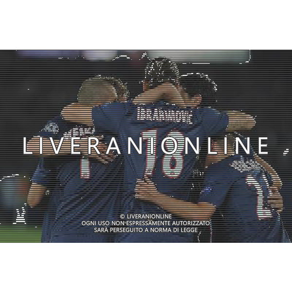 UEFA Champions League 2012/2013 Gruppo A Parigi - 18.09.2012 Paris Saint Germain-Dinamo Kiev Nella Foto:Esultanza Paris Saint Germain /Ph.Vitez-Ag. Aldo Liverani