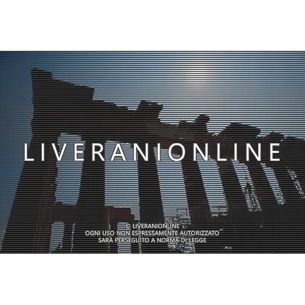 Scaffolding is erected at the Parthenon at the Acropolis in Athens,ÊGreece, 19ÊSeptember 2012. The Parthenon is the temple for goddess of city, Athena. Photo: Maurizio Gambarini ©photoshot/AGENZIA ALDO LIVERANI SAS - ITALY ONLY - Vedute panoraniche dell\'Acropoli di Atene, Grecia, il 19 settembre 2012. Il Partenone e\' il tempio della dea della citta\', Atena.