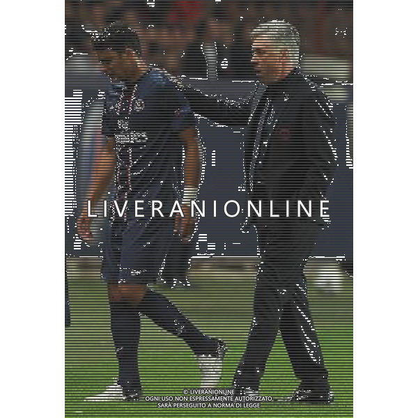 UEFA Champions League 2012/2013 Gruppo A Parigi - 18.09.2012 Paris Saint Germain-Dinamo Kiev Nella Foto:Thiago Silva-Ancelotti Carlo /Ph.Vitez-Ag. Aldo Liverani