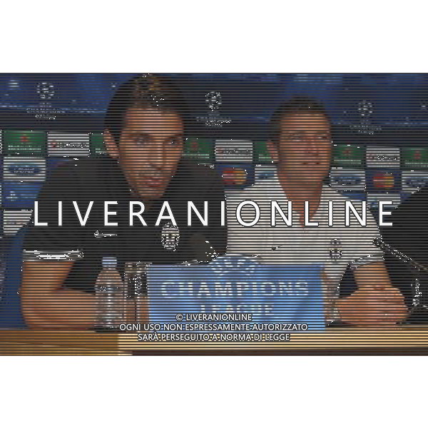 Gianluigi Buffon, Massimo Carrera, Chelsea v Juventus UEFA Champions League Press Conference, Stamford Bridge, London. 18.09.12 ©photoshot/AGENZIA ALDO LIVERANI SAS - ITALY ONLY - Chelsea, Juventus - UEFA Champions League Conferenza stampa, Stamford Bridge, Londra. 18.09.2012