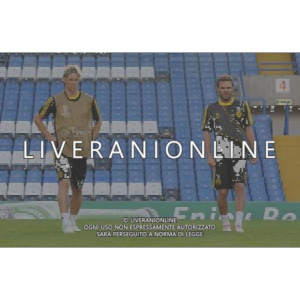 Fernando Torres, Juan Mata, Chelsea v Juventus UEFA Champions League Press and Training Session, Stamford Bridge, London. 18.09.12 ©photoshot/AGENZIA ALDO LIVERANI SAS - ITALY ONLY - Chelsea, Juventus - UEFA Champions League Conferenza stampa, Stamford Bridge, Londra. 18.09.2012