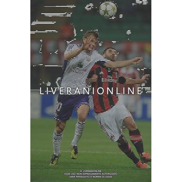 MILANO, 18-09-2012 / ©FOTO GIORGIO RAVEZZANI UEFA CHAMPIONS LEAGUE MILAN-ANDERLECHT 0-0 NELLA FOTO: GUILLAUME GILLET - ANTONIO NOCERINO AG ALDO LIVERANI S A S