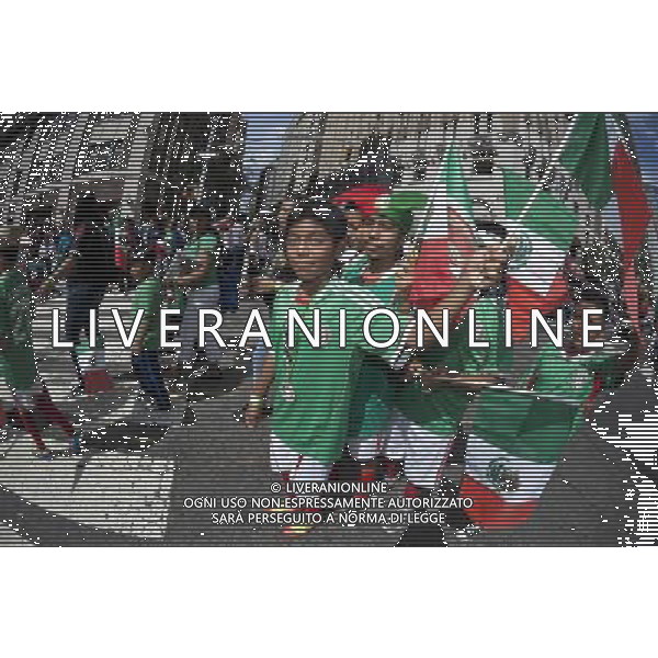 Mexican-Americans gather on Madison Avenue in New York on Sunday, September 16, 2012 for the annual Mexican Independence Day Parade. The parades that take place from the spring into the fall in New York celebrate the cultural diversity of the city. (å Richard B. Levine) ©photoshot/AGENZIA ALDO LIVERANI SAS - ITALY ONLY - Marcia dell\'orgoglio ispanico durante la parata annuale messicana sulla Madison Avenue a New York 16 SETTEMBRE 2012