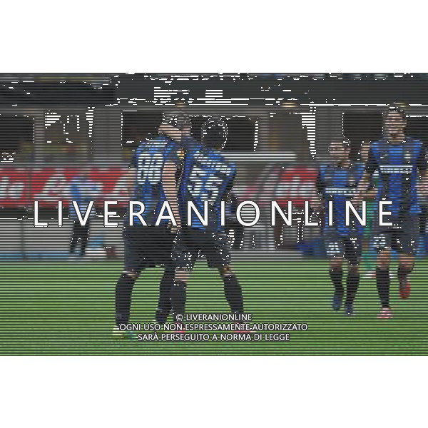 INTER-RUBIN KAZAN UEFA EUROPA LEAGUE MILANO 20-09-2012 NELLA FOTO: ESULTANZA DOPO IL GOL DI TESTA DI MARKO LIVAJA © RAVEZZANI/Agenzia Aldo Liverani Sas 