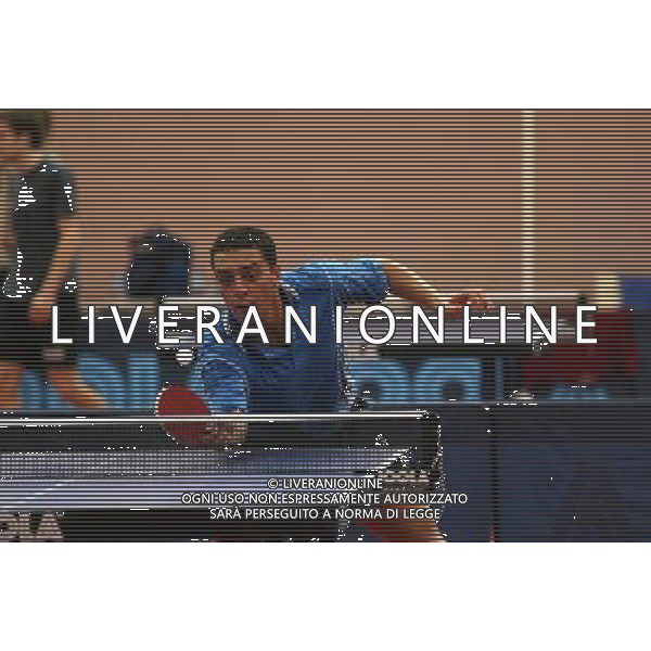 Senigallia, 01 / 08 / 2004 Pre - Olimpiadi di Atene 2004 Nazionale Maschile di Tennis Tavolo Nella foto: Massimiliano Mondello ph Simone Rosa / Aldo Liverani