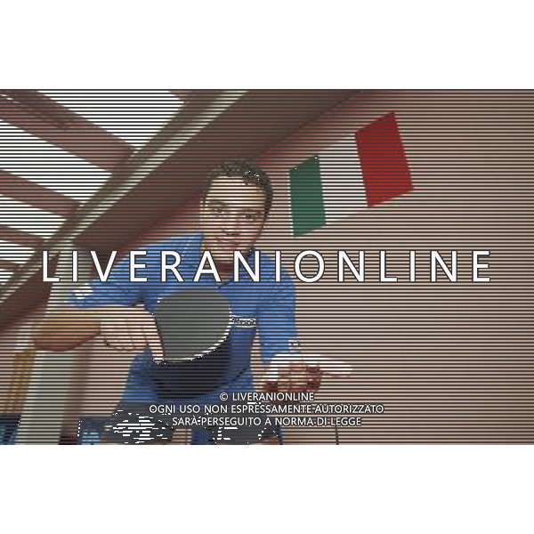 Senigallia, 01 / 08 / 2004 Pre - Olimpiadi di Atene 2004 Nazionale Maschile di Tennis Tavolo Nella foto: Massimiliano Mondello ph Simone Rosa / Aldo Liverani