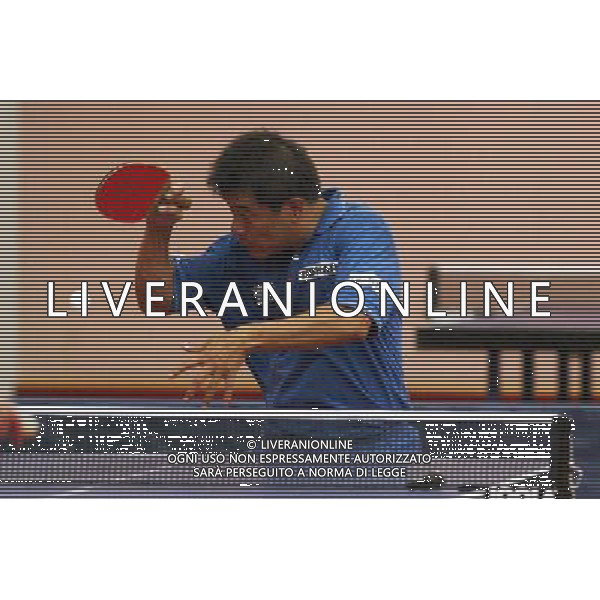 Senigallia, 01 / 08 / 2004 Pre - Olimpiadi di Atene 2004 Nazionale Maschile di Tennis Tavolo Nella foto: Yang Min ph Simone Rosa / Aldo Liverani