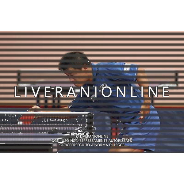 Senigallia, 01 / 08 / 2004 Pre - Olimpiadi di Atene 2004 Nazionale Maschile di Tennis Tavolo Nella foto: Yang Min ph Simone Rosa / Aldo Liverani