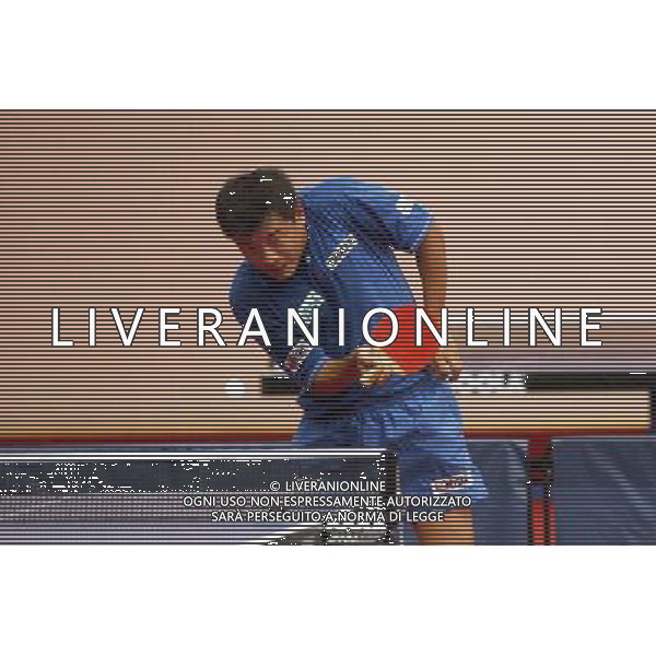 Senigallia, 01 / 08 / 2004 Pre - Olimpiadi di Atene 2004 Nazionale Maschile di Tennis Tavolo Nella foto: Yang Min ph Simone Rosa / Aldo Liverani