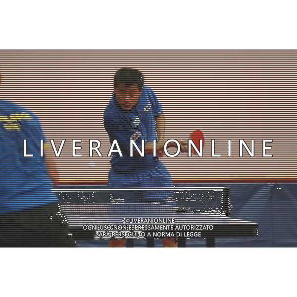 Senigallia, 01 / 08 / 2004 Pre - Olimpiadi di Atene 2004 Nazionale Maschile di Tennis Tavolo Nella foto: Yang Min ph Simone Rosa / Aldo Liverani