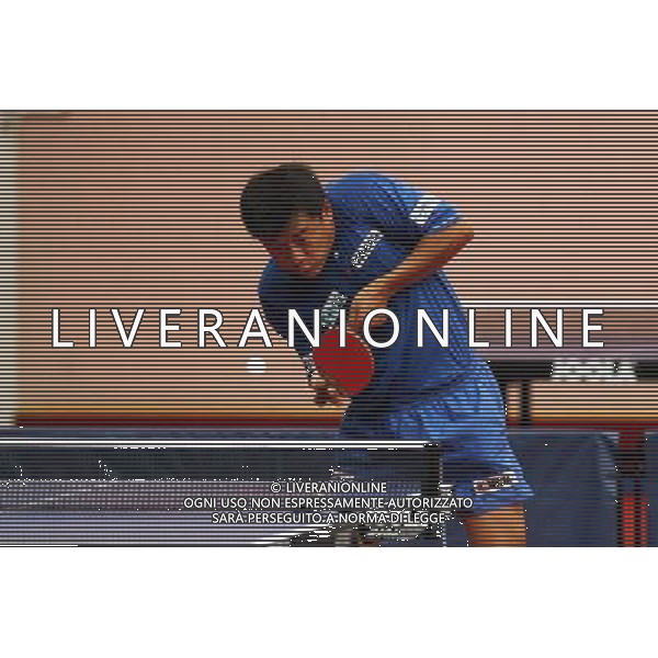 Senigallia, 01 / 08 / 2004 Pre - Olimpiadi di Atene 2004 Nazionale Maschile di Tennis Tavolo Nella foto: Yang Min ph Simone Rosa / Aldo Liverani