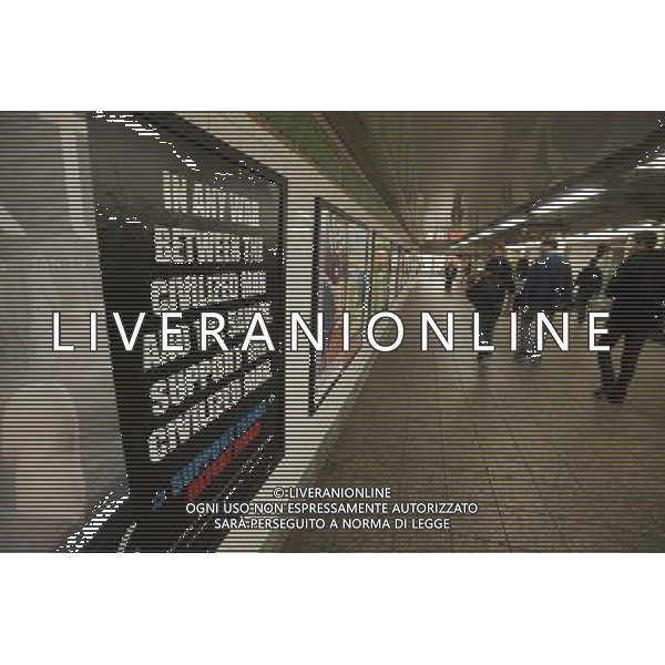 An advertisement in the subway in New York supports Israel and promotes defeating Jihad, referring to Jihadists as savages, is seen in the Times Square subway station on Monday, September 24, 2012. The controversial poster is from the American Freedom Defense Initiative, a group run by Pamela Geller who also runs the Stop Islamization of America group. Â©photoshot/Agenzia Aldo Liverani ITALY ONLY vedute citta\' di New York