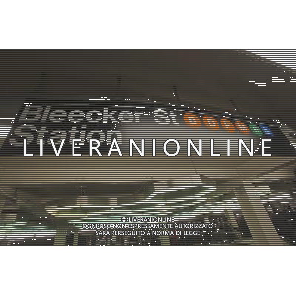 The Bleecker Street to Broadway-Laffayette stations\' transfer has its grand opening in the New York subway on Tuesday, September 25, 2012. Because of the quirky nature of the subway system, which were originally three competing companies, various transfers between neighboring stations were never built. The transfer from the IND at Broadway-Lafayette to the uptown IRT Bleecker Street is one of them. The bane of many commuters existence, the $127 million transfer is now available, complete with five new elevators and an LED artwork entitled \'Hive\' on the ceiling. ©photoshot/Agenzia Aldo Liverani ITALY ONLY vedute citta\' di New York