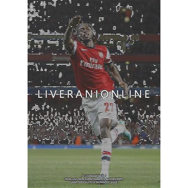 Arsenal\'s Kouassi Gervais \'Gervinho\' Yao celebrates scoring the opening goal 1-0 Football - UEFA Champions League Group B - Arsenal v Olympiakos FC - Wednesday 3rd October 2012 - Emirates Stadium - London © CameraSport - 43 Linden Ave. Countesthorpe. Leicester. England. LE8 5PG - Tel: +44 (0) 116 277 4147 - admin@camerasport.com - www.camerasport.com AG ALDO LIVERANI S A S ONLY ITALY