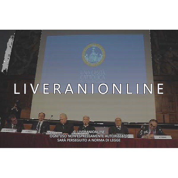 MILANO 4/10/2012 UNIVERSITA\' CATTOLICA DEL SACRO CUORE NELLA FOTO IL CARDINALE CAMILLO RUINI ED IL CARDINALE ANGELO SCOLA FOTO ROMANO/AG ALDO LIVERANI