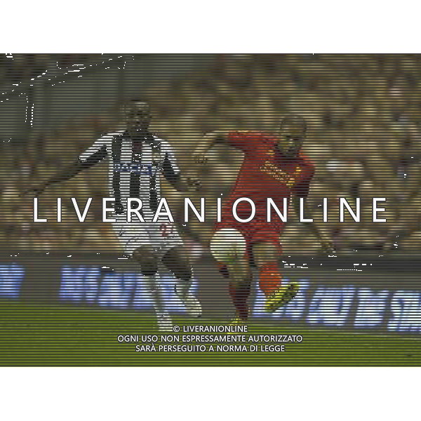 Liverpool\'s Glen Johnson and Udinese\'s Pablo Armero Football - UEFA Europa League Group A - Liverpool v Udinese - Thursday 4th October 2012 - Anfield - Liverpool - å© CameraSport - 43 Linden Ave. Countesthorpe. Leicester. England. LE8 5PG - Tel: +44 (0) 116 277 4147 - admin@camerasport.com - www.camerasport.co AG ALDO LIVERANI S A S ONLY ITALY