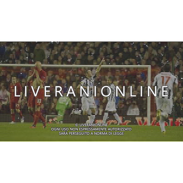 Udinese\'s Giovanni Pasquale celebrates scoring his sides third goal Football - UEFA Europa League Group A - Liverpool v Udinese - Thursday 4th October 2012 - Anfield - Liverpool - å© CameraSport - 43 Linden Ave. Countesthorpe. Leicester. England. LE8 5PG - Tel: +44 (0) 116 277 4147 - admin@camerasport.com - www.camerasport.co AG ALDO LIVERANI S A S ONLY ITALY