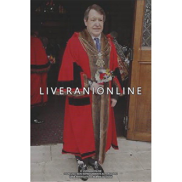 Roger Gifford, the new Lord Mayor elect leaves the Great Hall in London, Britain 01 October 2012. The election for the new Lord Mayor of the City of London took place at London\'s Guildhall. ©PHOTOSHOT/AGENZIA ALDO LIVERANI SAS - ITALY ONLY - EDITORIAL USE ONLY