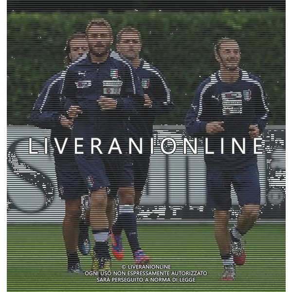 Raduno Nazionale Italiana Firenze - 09.10.2012 Allenamento Nella Foto:de rossi-criscito-balazaretti-gilardino /Ph.Vitez-Ag. Aldo Liverani