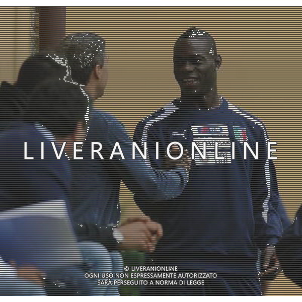Raduno Nazionale Italiana Firenze - 09.10.2012 Allenamento Nella Foto:balotelli marrio crespo hernan /Ph.Vitez-Ag. Aldo Liverani