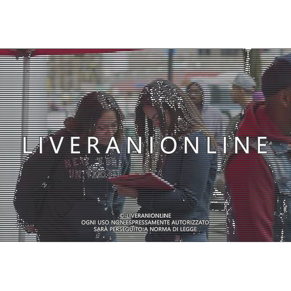 VotoLatino organizes a voter registration block fair on Dyckman Street in the Inwood neighborhood of New York on Sunday, October 7, 2012, 2012. The voting block of Hispanics has become increasingly important in both local and national elections.(å Richard B. Levine) ©photoshot/AGENZIA ALDO LIVERANI SAS - ITALY ONLY - EDITORIAL USE ONLY