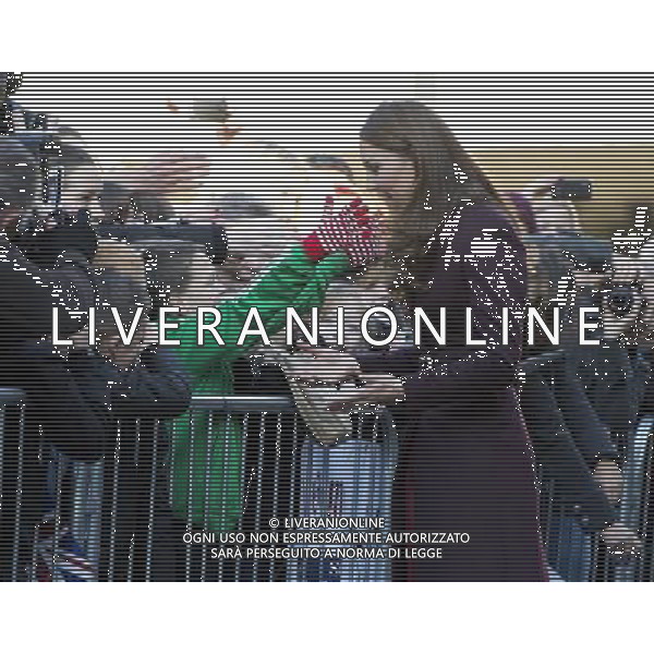  The Duchess of Cambridge visiting Newcastle Civic Centre Newcastle on Tyne. Terry Campbell aged 10 asks The Duchess for a hug . ©photoshot/AGENZIA ALDO LIVERANI SAS - ITALY ONLY - REALI INGLESI: Il principe William d\'Inghilterra e la moglie Kate Middleton