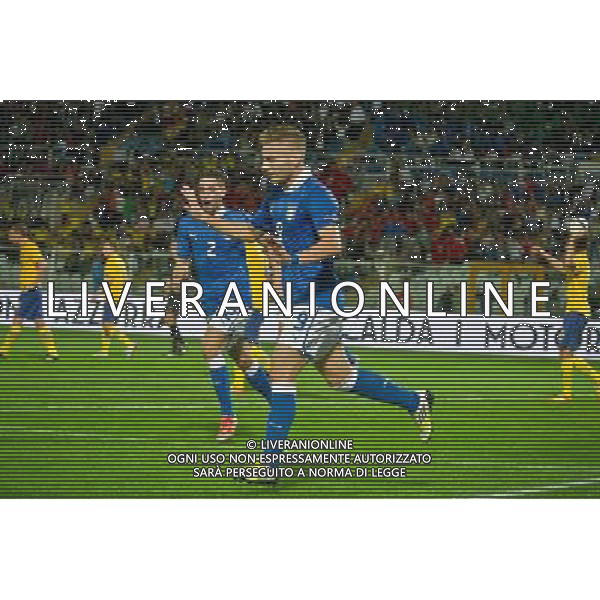PESCARA 12/10/2012 - QUALIFICAZIONE EUROPEI UNDER 21 - GARA DI ANDATA PLAY OFF. INCONTRO ITALIA - SVEZIA - NELLA FOTO IL GOAL DI CIRO IMMOBILE DELL\'ITALIA FOTO DI LORETO/LIVERANI AG ALDO LIVERANI S A S