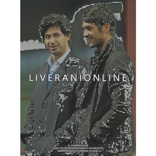 MILANO 15/10/2012 STADIO MEAZZA ALLENAMENTO DELLA NAZIONALE ITALIANA DI CALCIO NELLA FOTO ALBERTINI-MALDINI FOTO ROMANO/AG ALDO LIVERANI