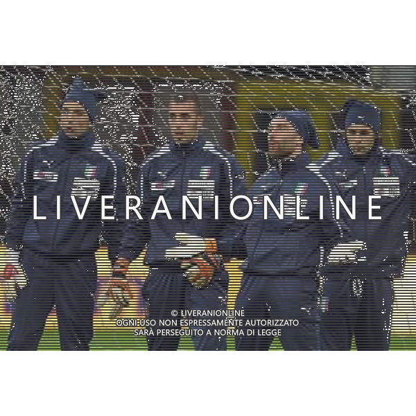 MILANO 15/10/2012 STADIO MEAZZA ALLENAMENTO DELLA NAZIONALE ITALIANA DI CALCIO NELLA FOTO I PORTIERI FOTO ROMANO/AG ALDO LIVERANI