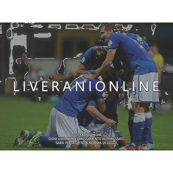 Qualificazioni ai Campionati Mondiali di Calcio Brasile FIFA 2014 Gruppo B Milano- 16.10.2012 Italia-Danimarca Nella Foto:de rossi esulta /Ph.Vitez-Ag. Aldo Liverani