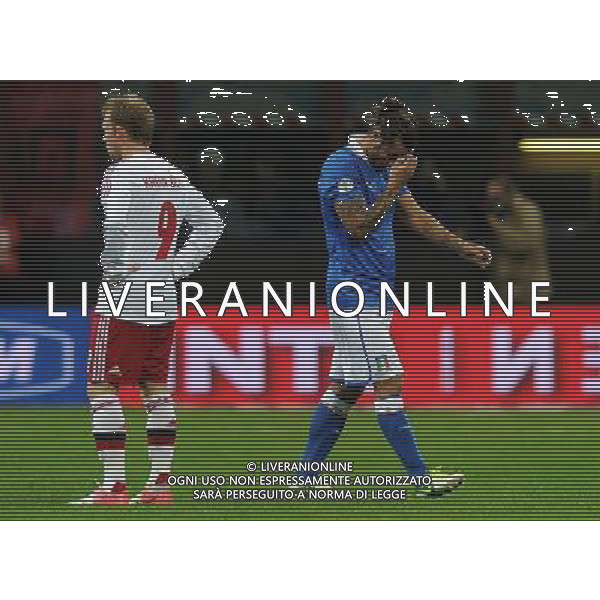 Qualificazioni ai Campionati Mondiali di Calcio Brasile FIFA 2014 Gruppo B Milano- 16.10.2012 Italia-Danimarca Nella Foto:osvaldo espulso /Ph.Vitez-Ag. Aldo Liverani