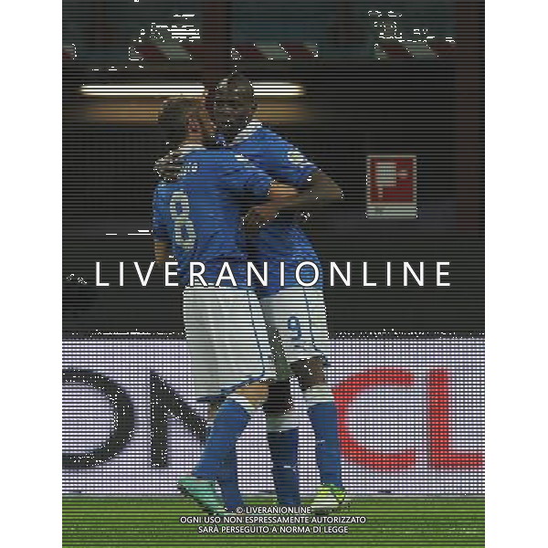 Qualificazioni ai Campionati Mondiali di Calcio Brasile FIFA 2014 Gruppo B Milano- 16.10.2012 Italia-Danimarca Nella Foto:balotelli esulta /Ph.Vitez-Ag. Aldo Liverani