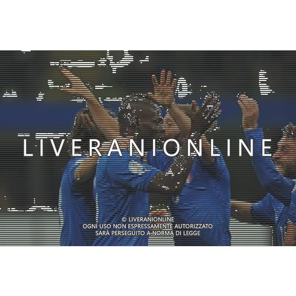 Italia-Danimarca Qualificazioni ai Campionati Mondiali di Calcio Brasile FIFA 2014 Gruppo B Milano- 16.10.2012 nella foto esultanza dopo il gol di mario balotelli ©Ravezzani/AGENZIA ALDO LIVERANI SAS