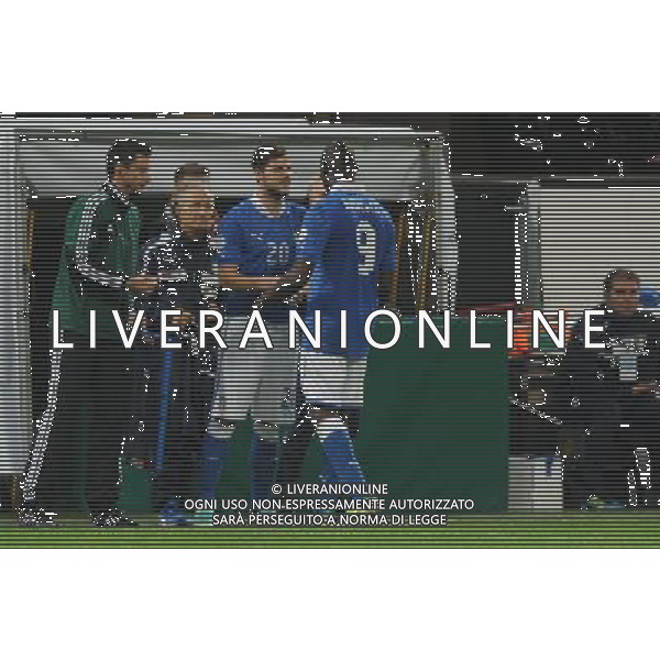 Italia-Danimarca Qualificazioni ai Campionati Mondiali di Calcio Brasile FIFA 2014 Gruppo B Milano- 16.10.2012 nella foto sostituzione di Mario BALOTELLI con Mattia Destro ©Ravezzani/AGENZIA ALDO LIVERANI SAS