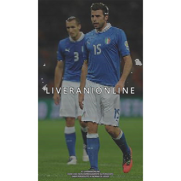 Qualificazioni ai Campionati Mondiali di Calcio Brasile FIFA 2014 Gruppo B Milano- 16.10.2012 Italia-Danimarca Nella Foto:Barzagli Andrea-Chiellini Giorgio /Ph.Vitez-Ag. Aldo Liverani