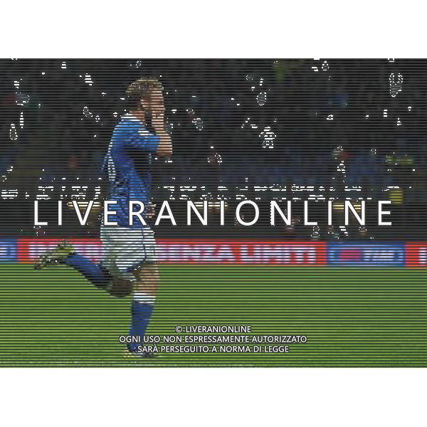 Qualificazioni ai Campionati Mondiali di Calcio Brasile FIFA 2014 Gruppo B Milano- 16.10.2012 Italia-Danimarca Nella Foto:De Rossi Daniele Esultanza /Ph.Vitez-Ag. Aldo Liverani