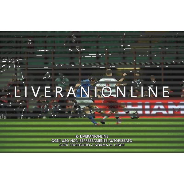 Italia-Danimarca Qualificazioni ai Campionati Mondiali di Calcio Brasile FIFA 2014 Gruppo B Milano- 16.10.2012 NELLA FOTO : IL GOL DI RICCARDO MONTOLIVO ©Ravezzani/AGENZIA ALDO LIVERANI SAS