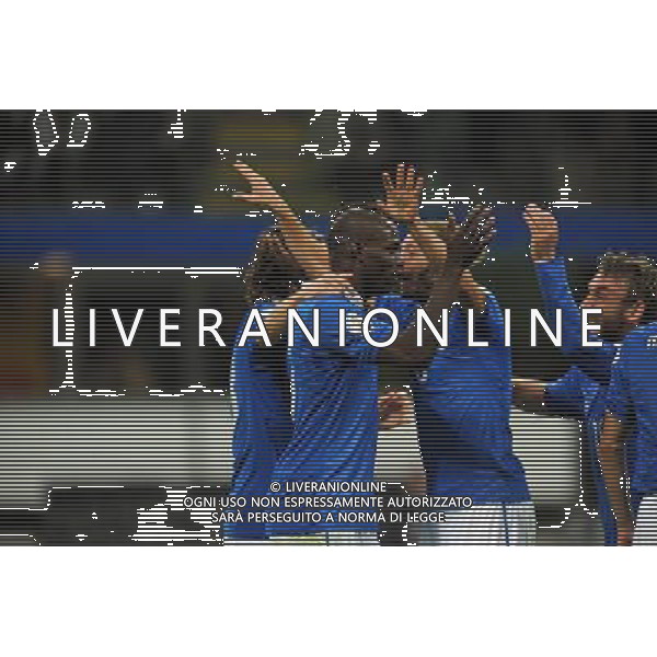 Italia-Danimarca Qualificazioni ai Campionati Mondiali di Calcio Brasile FIFA 2014 Gruppo B Milano- 16.10.2012 NELLA FOTO : ESULTANZA DOPO IL GOL DI MARIO BALOTELLI ©Ravezzani/AGENZIA ALDO LIVERANI SAS