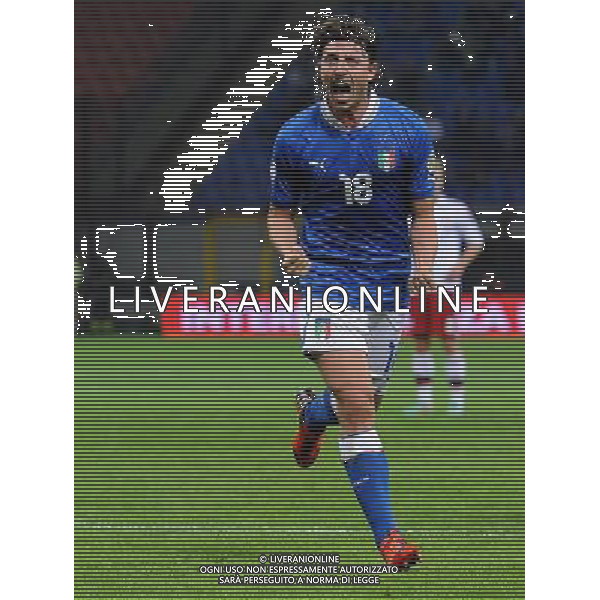 Qualificazioni ai Campionati Mondiali di Calcio Brasile FIFA 2014 Gruppo B Milano- 16.10.2012 Italia-Danimarca Nella Foto:Montolivo Riccardo Esultanza /Ph.Vitez-Ag. Aldo Liverani