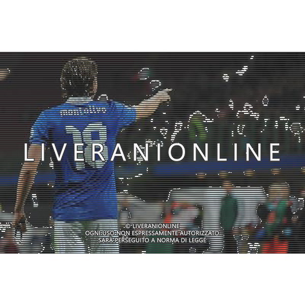 Qualificazioni ai Campionati Mondiali di Calcio Brasile FIFA 2014 Gruppo B Milano- 16.10.2012 Italia-Danimarca Nella Foto:Montolivo Riccardo Esultanza /Ph.Vitez-Ag. Aldo Liverani