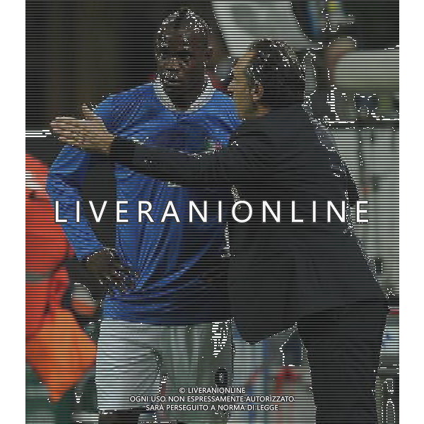 Qualificazioni ai Campionati Mondiali di Calcio Brasile FIFA 2014 Gruppo B Milano- 16.10.2012 Italia-Danimarca Nella Foto:Prandelli Cesare - Balotelli Mario /Ph.Vitez-Ag. Aldo Liverani