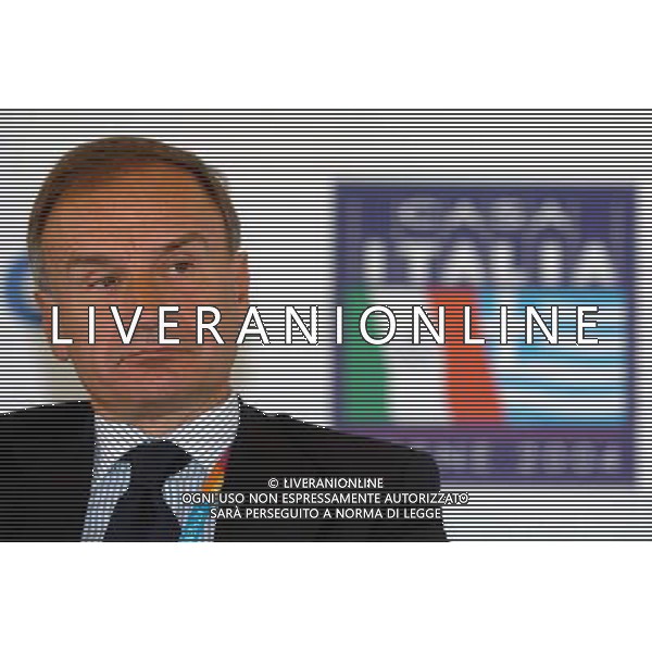 Atene 12 / 08 / 2004 Olimpiadi 2004 Casa Italia Conferenza stampa di Petrucci Giovanni ( Presidente CONI ) e Pagnozzi Raffaele ( Capo della missione italiana ) Nella foto: Petrucci Giovanni Presidente CONI ph Marco Luzzani / Ag Aldo Liverani s.a.s.