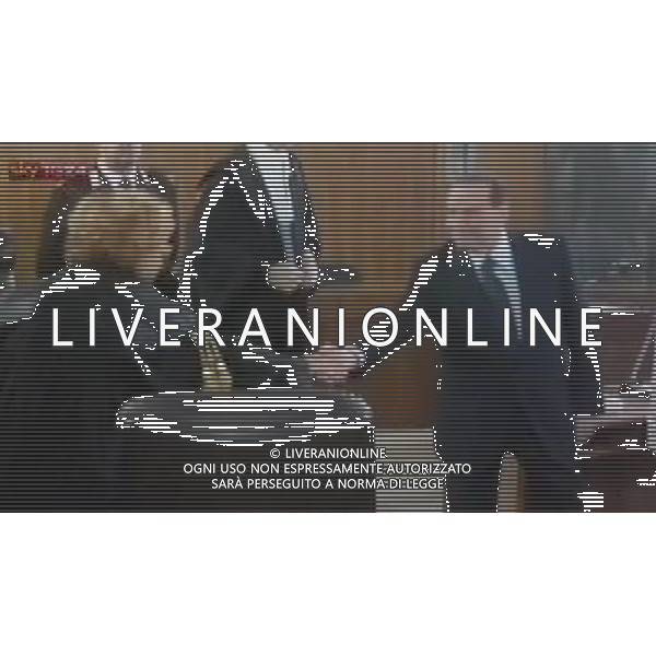 MILANO TRIBUNALE UDIENZA RUBY 19/10/2012 NELLA FOTO SILVIO BERLUSCONI STRINGE LA MANO AL PUBBLICO MINISTERO ILDA BOCCASSINI IMMAGINI TELEVISIVE DA SKY OBBLIGATORIO CITARE LA FONTE TELEVISIVA AG ALDO LIVERANI S A S