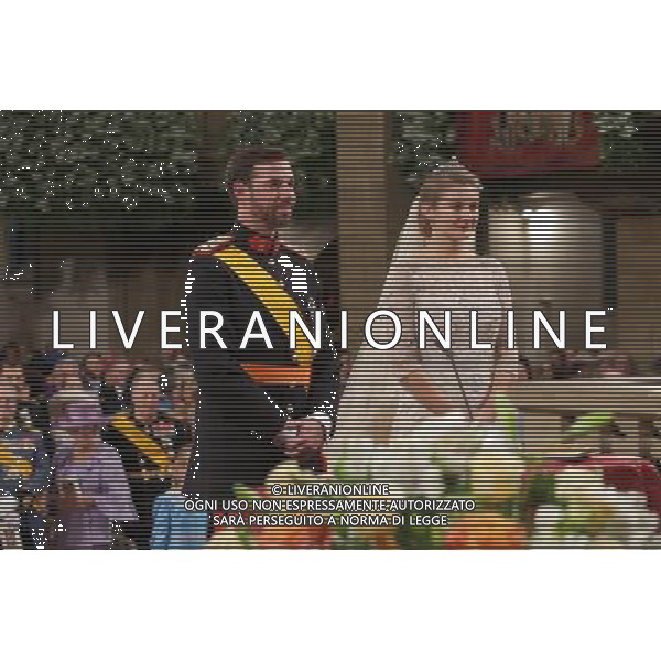(121020) -- LUXEMBOURG, Oct. 20, 2012 () -- Luxembourg\'s Hereditary Grand Duke Guillaume (L) and Princess Stephanie (R) are seen during their religious wedding at the Cathedral of Our Lady of Luxembourg Oct. 20, 2012. (/Grand-Ducal Court of Luxembourg/Guy Wolff) (bxq) ©photoshot/Agenzia Aldo Liverani Sas - ITALY ONLY - Matrimonio religioso tra il Granduca erede al trono di Lussemburgo Guillaume e la contessa Belga Stephanie de Lannoy nella Cattedrale di Nostra Signora di Lussemburgo 20 ottobre 2012.